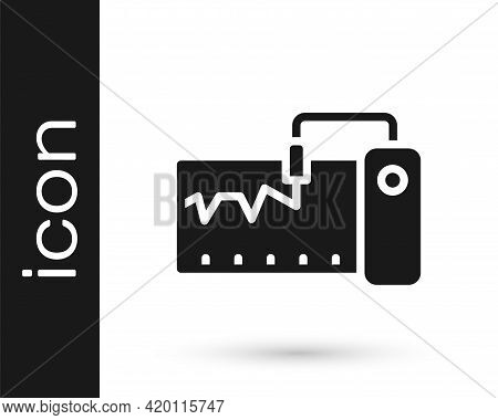 Black Electrical Measuring Instrument Icon Isolated On White Background. Analog Devices. Measuring D
