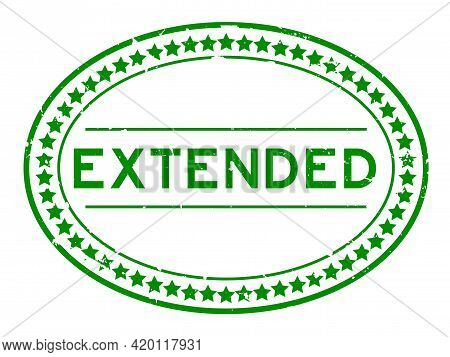 Grunge Green Extended Word Oval Rubber Seal Stamp On White Background