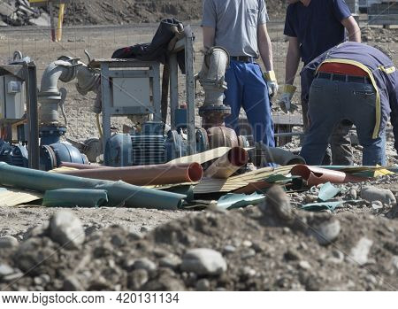 Construction Worker In Hydraulic Engineering