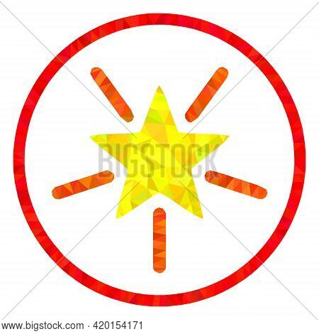 Triangle Rounded Shine Star Polygonal Icon Illustration. Rounded Shine Star Lowpoly Icon Is Filled W