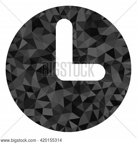 Triangle Time Polygonal Icon Illustration. Time Lowpoly Icon Is Filled With Triangles. Flat Filled G