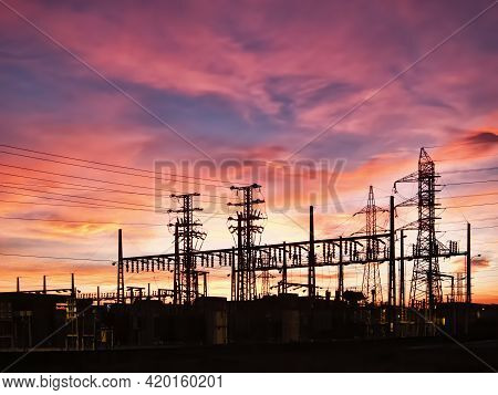 Power Transformer Substation, Electricity Transformer Substation, Electric Transformation Center, Si