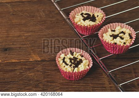 Malaysian Traditional Homemade Cookies Called As Kuih Sarang Semut With Chocolate Rise Served During