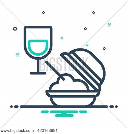 Mix Icon For Meal Food Edible Eatable Comestible Pabulary Glass