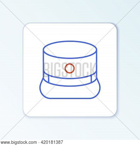 Line Kepi Icon Isolated On White Background. Cap Army Uniform Headgear. Historic General Hat. Colorf