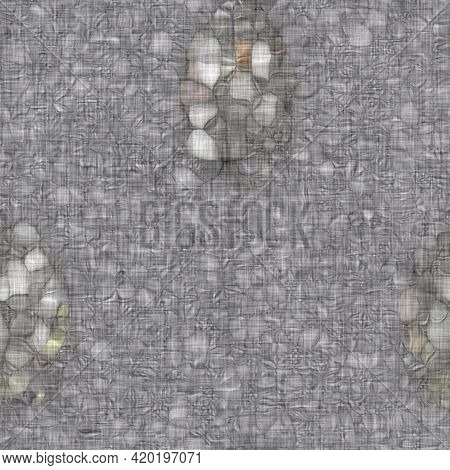 Rustic Blotched Charcoal Grey French Linen Woven Texture Background. Blobby Neutral Old Vintage Clot