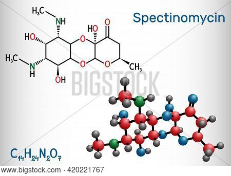 Spectinomycin Molecule. It Is Pyranobenzodioxin , Aminocyclitol Aminoglycoside Antibiotic. Used For 