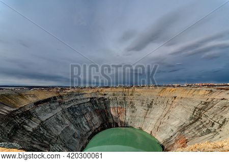 One Of The Deepest Quarries In The World. Kimberlite Pipe, Mirny Yakutia