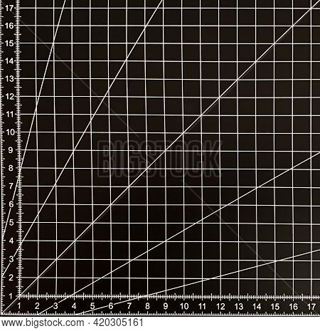 Cartesian Coordinate System Isolated On Black Background.