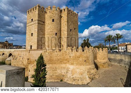 Cordoba, Spain - October 31, 2019: Calahorra Tower, Torre De La Calahorra In Cordoba, Spain. A Forti