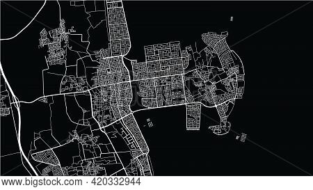 Urban Vector City Map Of Al Qatif, Saudi Arabia, Middle East