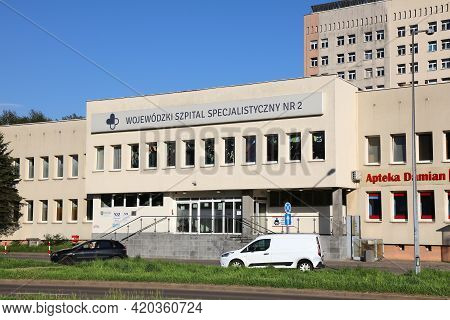 Jastrzebie Zdroj, Poland - May 11, 2021: Hospital Building In Jastrzebie Zdroj, Poland. Jastrzebie-z