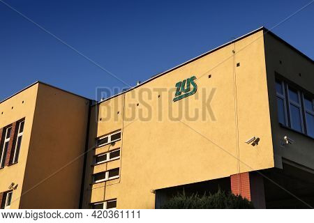 Rybnik, Poland - May 11, 2021: Zus Building In Rybnik, Poland. Zus Stands For Zaklad Ubezpieczen Spo