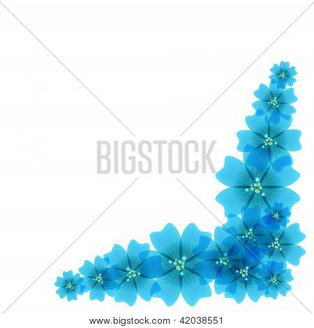 Patrón azul luz floral