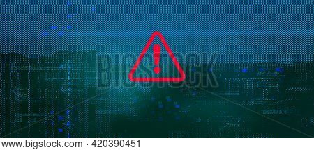 Abstract Futuristic Background. Digital Technology Backdrop With Glitch