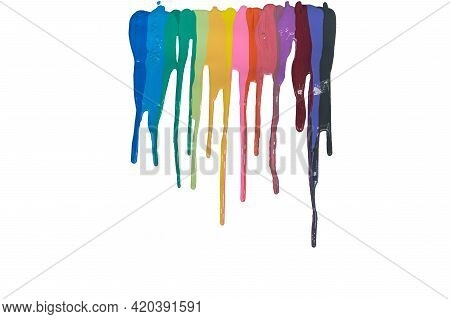 Sweet Tone Color Are Dripping On To White Paper. High Quality 4k Video. \rcolorful Of Pantone Color 