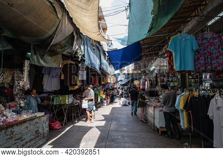 Bangkok/thailand - 07/09/2020:unacquainted Thai People Or Tourist Walking On 
