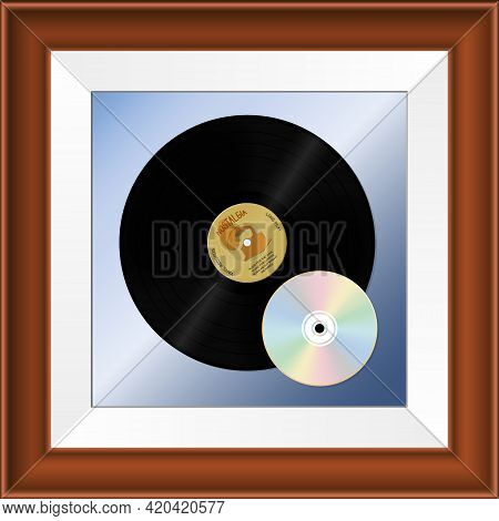 Vinyl Cd-disk Frame. Vector & Photo (Free Trial) | Bigstock