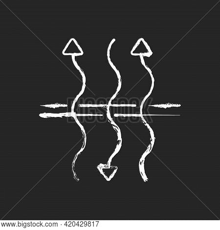 Breathable Fabric Chalk White Icon On Black Background. Air Penetration Property. Air Flow Passes Th