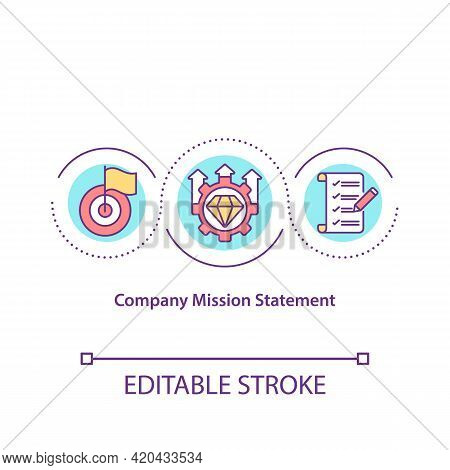 Company Mission Statement Concept Icon. Company Purpose Articulation Idea Thin Line Illustration. De