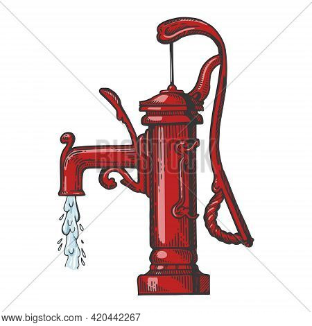 Standpipe Color Sketch Engraving Vector Illustration. T-shirt Apparel Print Design. Scratch Board Im