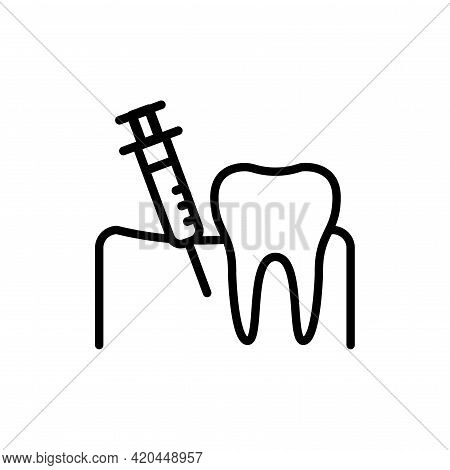 Teeth Analgesia Line Icon. Isolated Vector Element.