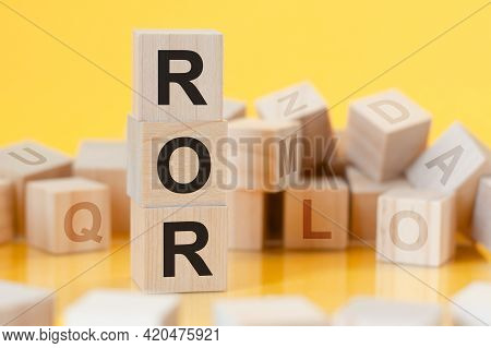 Acronym Ror From Wooden Blocks With Letters, Concept
