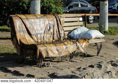 Bench Like At Home On The Landscape Alley In Kiev