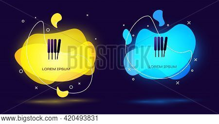 Black Aroma Sticks, Incense, Aromas Icon Isolated On Black Background. Abstract Banner With Liquid S