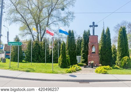Suchy Dab, Poland - May 12, 2021: Chapel Of Virgin Mary.