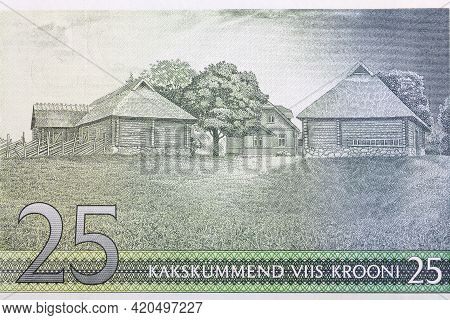 Rural Buildings In Vargamae From Estonian Money