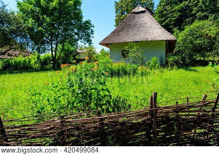 Ancient Traditional Ukrainian Rural House In Pyrohiv (pirogovo) Village Near Kiev, Ukraine