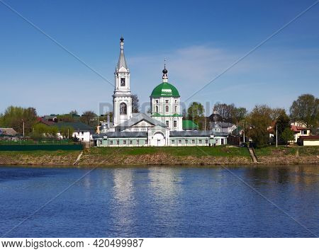 Tver, Russia, May 2021: St. Catherine's Convent In Tver. Monastery On The Volga River In Tver. View 