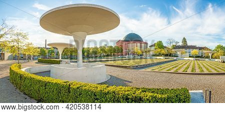 Panoramic View Of Georg Buechner Square And Hessian State Theater In German University City Darmstad