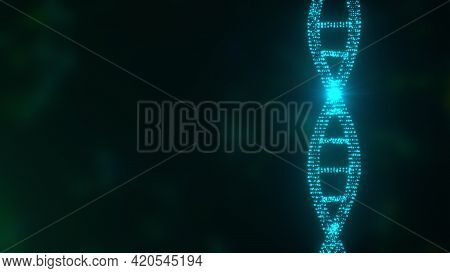 Molecular 3d Render Connection In Wriggling Genetic Chromosome. Connected Strands Of Genome With Shi