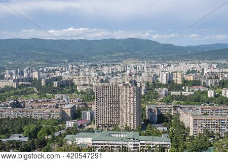 Residential Area Of Tbilisi, Multi-storey Buildings In Gldani And Mukhiani