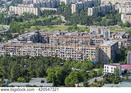 Residential Area Of Tbilisi, Multi-storey Buildings In Gldani And Mukhiani