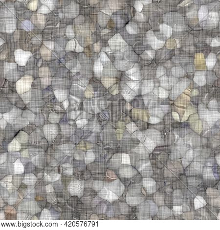 Rustic Blotched Charcoal Grey French Linen Woven Texture Background. Blobby Neutral Old Vintage Clot