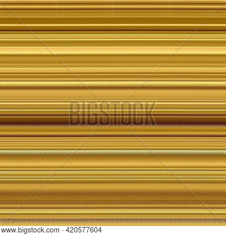 Gold Metallik Striped Pattern. Bright Saturated Colors. Yellow Golden Circle. Brass Texture.