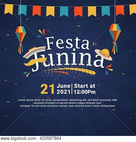 Festa Junina Brazil June Festival. Vector Templates. Design Element For Card, Banner And Other Use.