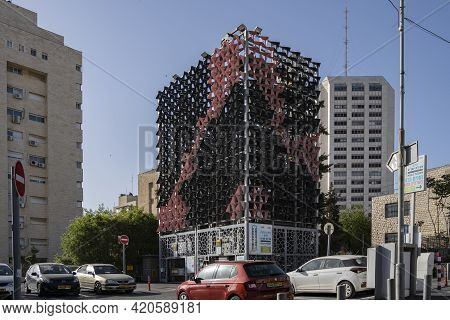 Jerusalem, Israel - April 29th, 2021:an Automated Parking Facility In Downtown Jerusalem, Helps Reli