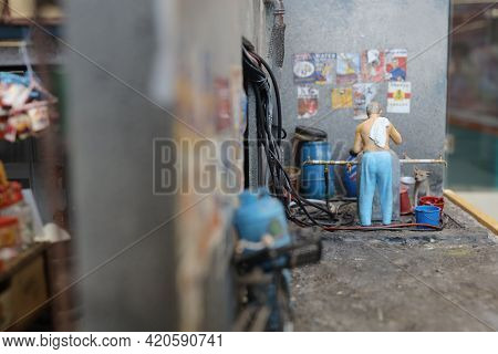 Scale Of Old Hong Kong City Life Model And Figure.  3 May 2021