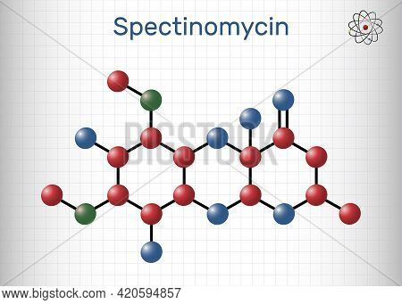 Spectinomycin Molecule. It Is Pyranobenzodioxin , Aminocyclitol Aminoglycoside Antibiotic. Used For 