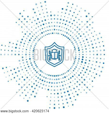 Blue Line System Bug Concept Icon Isolated On White Background. Code Bug Concept. Bug In The System.