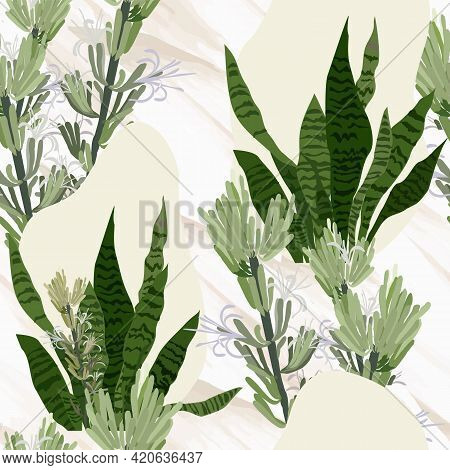Abstract Seamless Pattern With Leaves. Vector Fail.