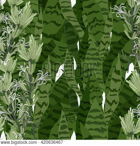 Abstract Seamless Pattern With Leaves. Vector Fail.