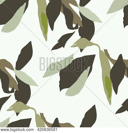 Abstract Seamless Pattern With Leaves. Vector Fail.