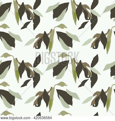 Abstract Seamless Pattern With Leaves. Vector Fail.
