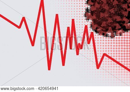 Economic impact and decrease due to coronavirus pandemic illustration