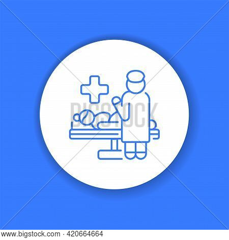 Midwife Takes Delivery Color Glyph Icon. Cesarean Section. Pictogram For Web, Mobile App, Promo.